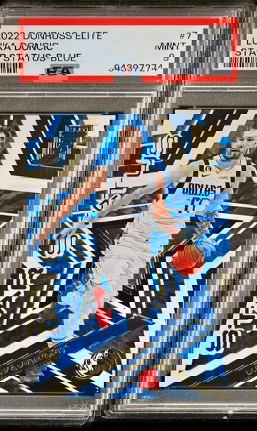 Luka Doncic 2022-23 Panini Donruss Elite Star Status Blue /99 SP PSA 9 Mint Mavs
