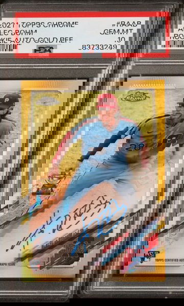 2021 TOPPS CHROME #RAAB ALEC BOHM RC ROOKIE AUTO GOLD REFRACTOR /50 PSA 10