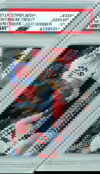 2018 Topps Now #24W S.Ohtani/M.Trout Moment of the Week-Gold Winner PSA 10 GEM MINT!