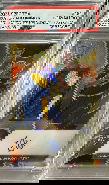 2021 Spectra Jonathan Kuminga RPA Gold /10 PSA 10/10 GEM