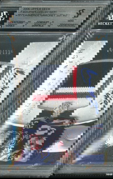 2006 Upper Deck Exquisite Collection Rookie Patch #121 Laurence Maroney JSY AUTO /225 BGS 9 (10/9/9/10) 0005828562
