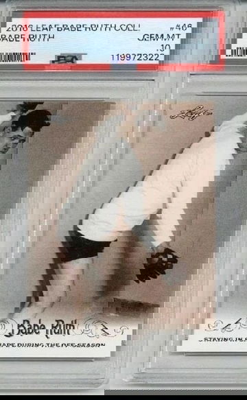 2016 LEAF BABE RUTH COLLECTION #46 BABE RUTH NEW YORK YANKEES PSA 10 LOW POP