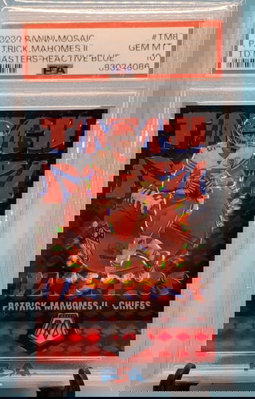2020 mosaic patrick mahomes II touchdown masters /99 blue 