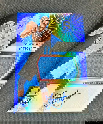 2015 Nikola Jokic Panini Spectra Rookie Patch Jersey Prizm Auto RPA Blue #122 Autograph RC