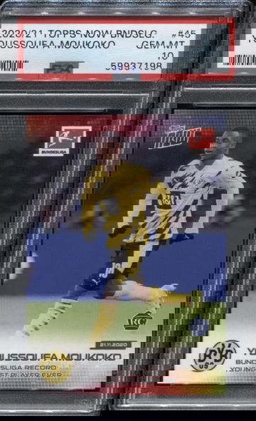 2020 Topps Now Bundesliga #45 Youssoufa Moukoko RC PSA 10 Gem Mint *7198