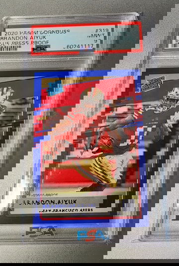 2020 Panini Donruss #319 Rookie RC Brandon Aiyuk Blue Press Proof PSA 9