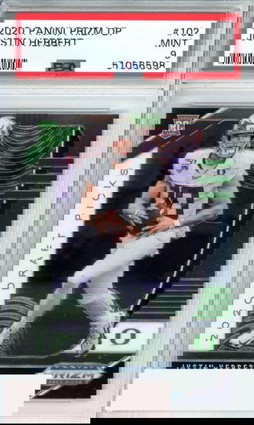 2020 PANINI PRIZM DP JUSTIN HERBERT #102 ROY CHARGERS ROOKIE RC PSA 9 MINT