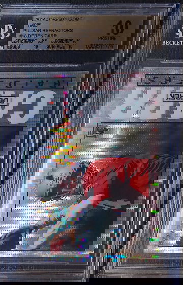 DEREK CARR 2014 TOPPS CHROME 1985 PULSAR REFRACTOR /50 BGS 10 PRISTINE