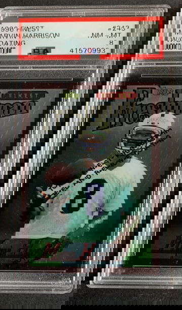 1996 Topps Finest HOF Marvin Harrison RC #243 PSA 8 NM-MT