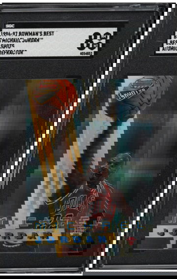 1996 Bowman's Best Shots Atomic Refractor Michael Jordan #BS6 SGC 8 NM-MT
