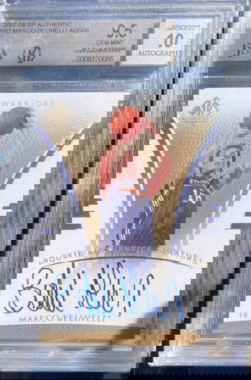 marco Belinelli 2007-08 ud sp authentic rc rookie auto autograph bgs 9.5 10