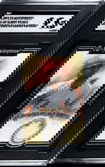 2007 UD Masterpieces CAPTURED ON CANVAS MATERIALS Albert Pujols Game Used Jersey SGC 9.5