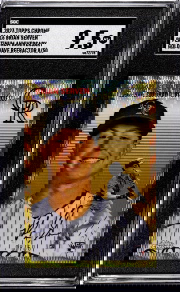 2023 Topps Chrome Platinum Gold Wave Brian Serven #16 RC /50 SGC 9.5