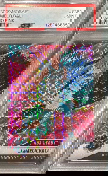 2020 Panini Mosaic CAMO PINK PRIZM LaMelo Ball rookie card RC #262 PSA 9 MINT Charlotte Hornets NBA Debut