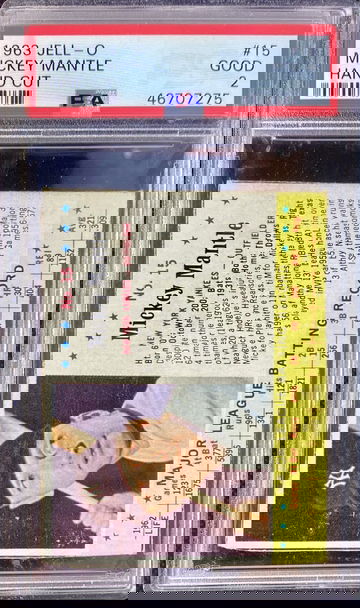 1963 Jell-O (Jello) #15 Mickey Mantle New York Yankees