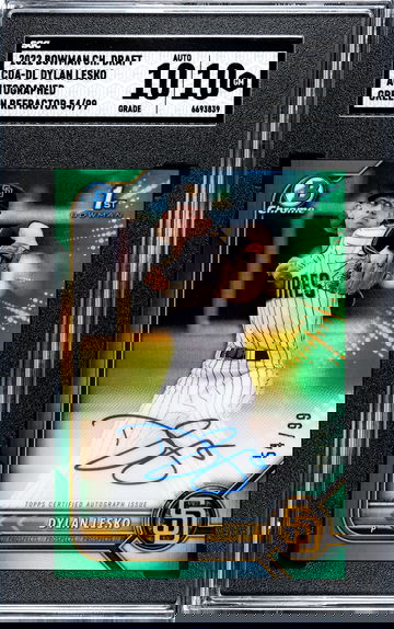 2022 Bowman Chrome Draft Dylan Lesko Auto Green Refractor 54/99