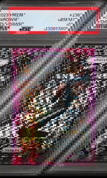 2023 Panini Prizm Purple Power Prizm Aj Brown #236 /49 PSA 10