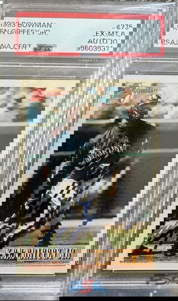 1993 Bowman Ken Griffey Jr Signed Mariners PSA 6 Auto 10 