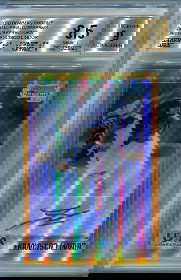 Francisco Lindor USA Gold Refractor /50 BGS 8.5 auto 9