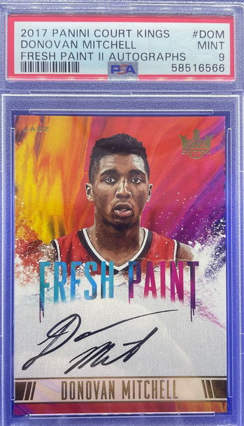 2017-18 Panini Court Kings Fresh Paint II Donovan Mitchell Auto /200 PSA 9 Mint Rookie SP