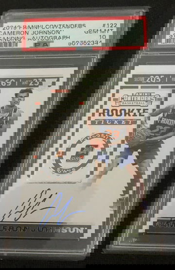 2019 Panini Contenders #122 Cameron Johnson Standing Rookie Ticket Auto RC PSA 10 Gem