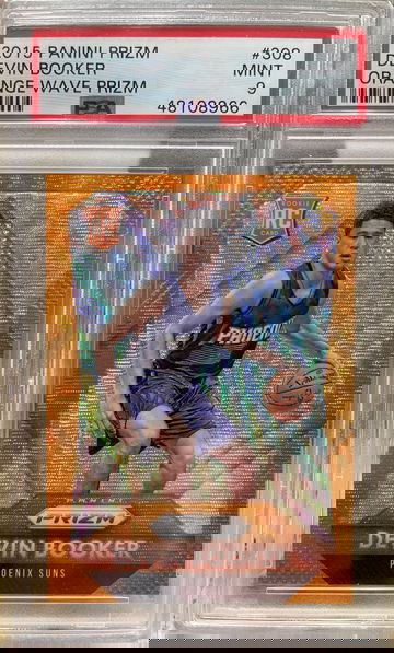 2015 Devin Booker Panini Prizm Orange Wave PSA 9 Rookie
