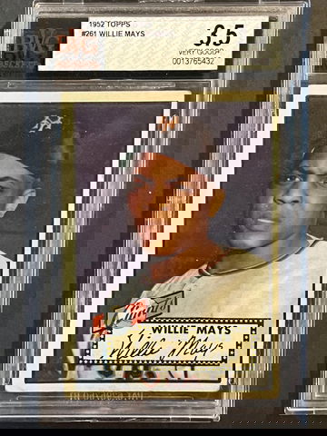 1952 Topps Giants HOF Willie Mays RC #261 - Iconic Rookie New Slab - BVG 3.5 VG+