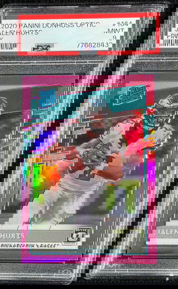 Jalen Hurts 2020 Panini Donruss Optic Rated Rookie Pink PSA Mint 9 