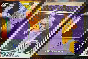 Moritz Wagner 2018 Chronicles XR PRIME Auto Patch 6/25 and 2018 Hoops Rise N Shine Prime Patch 18/25 Lakers