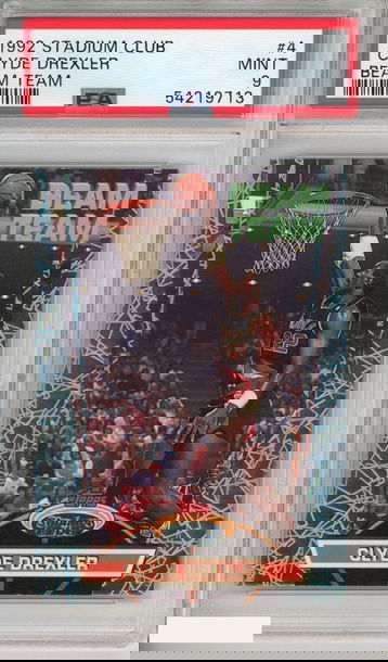 1992 STADIUM CLUB CLYDE DREXLER #4 BEAM TEAM HOF TRAIL BLAZERS PSA 9 MINT