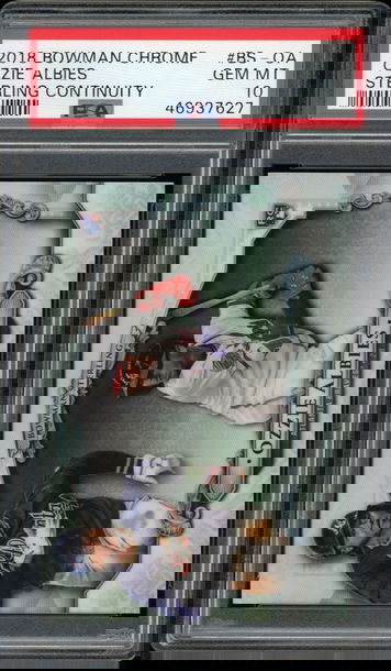 2018 BOWMAN CHROME Ozzie Albies BRAVES ROOKIE STERLING CONTINUITY PSA 10 POP 13!