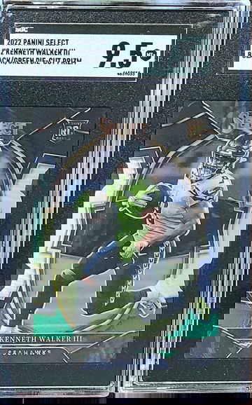 2022 KENNETH WALKER III Panini BLACK & GREEN DIE-CUT Prizm SGC 9.5 Rookie RC #2