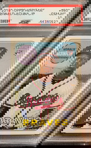 2018 Topps Heritage Ronald Acuna RC #580 PSA 10