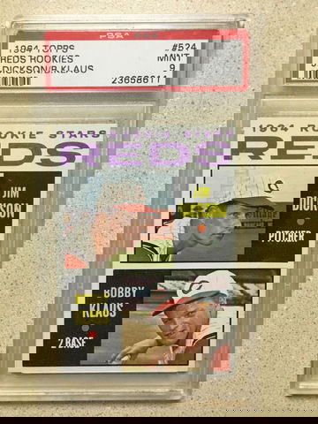 1964 Topps #524 Reds Rookies PSA 9 MINT JIM DICKSON BOBBY KLAUS