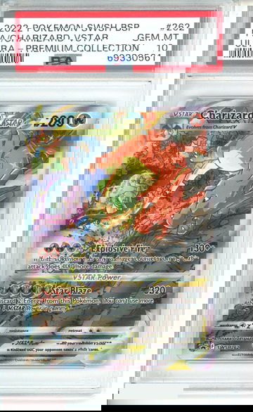 2022 POKEMON SWSH BLACK STAR PROMO FA CHARIZARD VSTAR #262 PSA 10 GEM MT