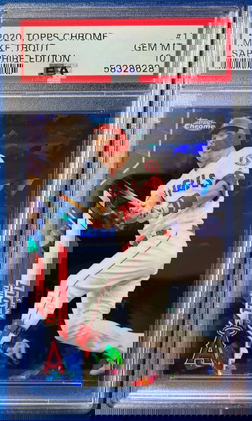 2020 Topps Chrome Sapphire Mike Trout PSA 10