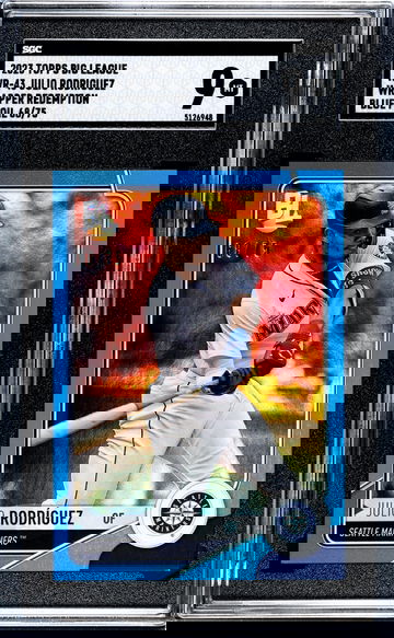 2023 Topps Big League #WR-43 Julio Rodríguez Wrapper Redemption /75 SGC 9