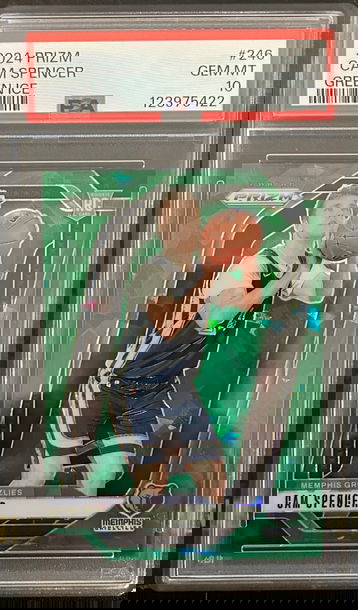 2024 Panini Prizm Cam Spencer Rookie Green Ice Prizm PSA 10 Card No. 246