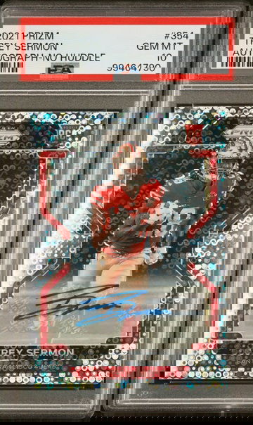 2021 Panini Prizm No Huddle Trey Sermon #354 RC Auto PSA 10