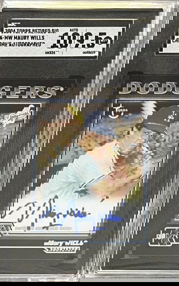 2004 Topps Retired Signature Edition Auto Maury Wills SGC Graded Slab 10/9.5