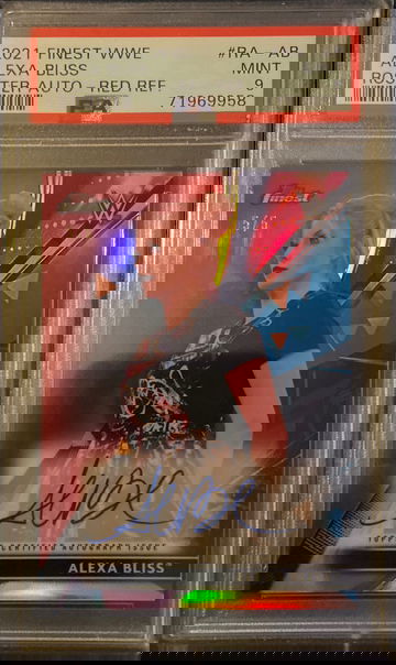 2021 Topps Finest WWE Alexa Bliss Red Refractor Auto /5 PSA 9