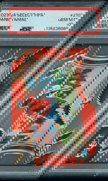 Lamine Yamal PSA 10 2023-24 Panini Select FIFA Red Prizm #210 Rookie Barcelona