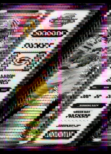 2022 Panini Contenders Optic Purple Pulsar Prizm Aaron Jones #24 /26