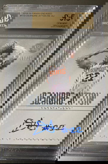 2018 DeAndre Ayton Panini Encased RC Rookie Endorsements Auto 16/75 BGS 9.5