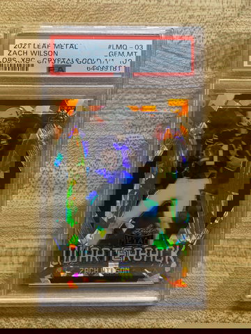 2021 Leaf Metal Zach Wilson XRC Crystals Gold Rookie Card 1/1 PSA 10 Gem Mint 