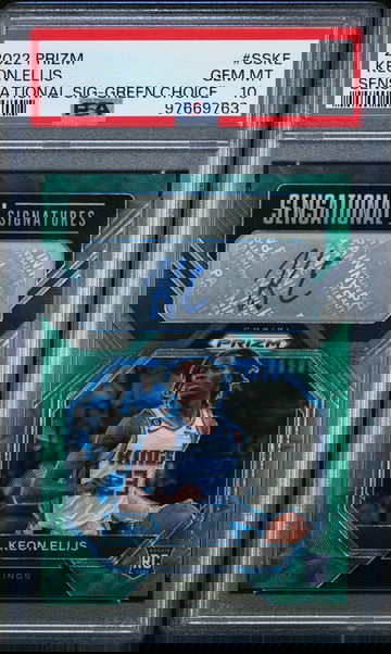 2022 Panini Prizm Sensational Signatures Sensational Sig-Green Choice Keon Ellis #SSKE /8 PSA 10