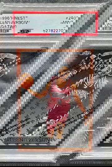 1996 Finest Allen Iverson w/ Coating Rookie RC PSA 9