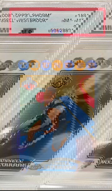 2008 Russell Westbrook PSA 8 Rookie RC Topps Chrome #184