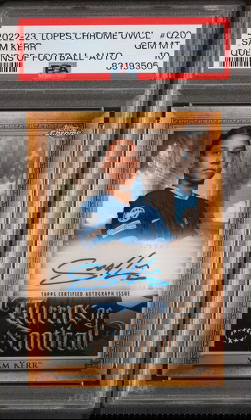 2022 Sam Kerr Topps Chrome UEFA UWCL Queens Of Football Auto #Q20 PSA 10 GEM