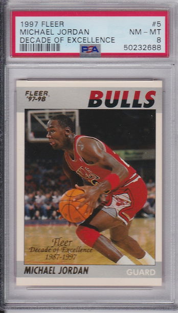 1997 Fleer Michael Jordan Decade of Excellence PSA 8 NM-MT